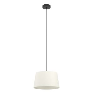 EGLO hanglamp Febres – e27 – textiel – zwart/wit EGLO hanglamp Febres – e27 – textiel – zwart/wit