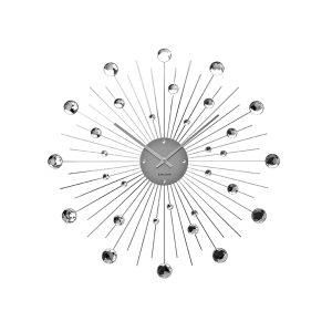 Karlsson wandklok – zilver – Ø50cm