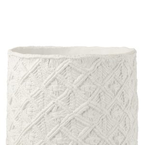 J-Line bloempot Geruit – cement – wit – large – Ø 33 cm J-Line bloempot Geruit – cement – wit – large – Ø 33 cm