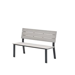 Jondal parkbank – carbon black – light teak Vironwood – L125 cm