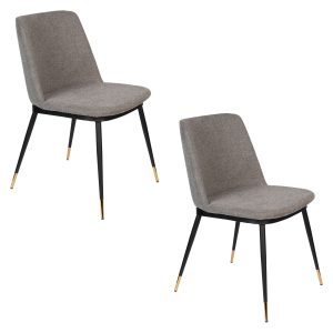 Housecraft Living Lionel Eetkamerstoelen Lichtgrijs – Set van 2