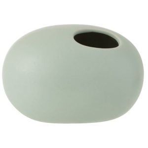 J-Line vaas Ovaal – keramiek – pastel groen – small – 2 stuks – Ø 10 c