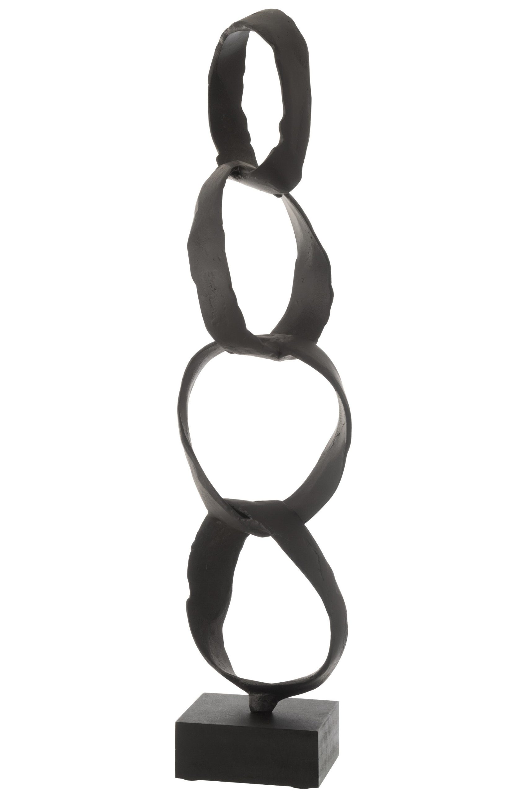 J-Line decoratie Figuur Ringen Op Voet - aluminium - zwart - large