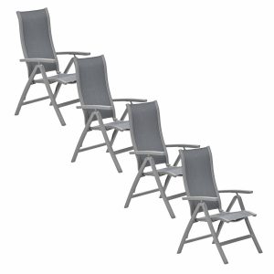 Garden Impressions Tuinstoel Hilly verstelbaar taupe – 4 stuks Garden Impressions Tuinstoel Hilly verstelbaar taupe – 4 stuks