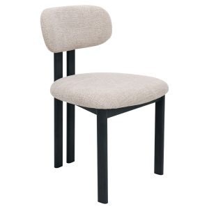 Giga Meubel Eetkamerstoel Noor – Beige/Zwart – 51x53x81cm – Set van 2 Giga Meubel Eetkamerstoel Noor – Beige/Zwart – 51x53x81cm – Set van 2