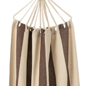 J-Line hangmat Brede Strepen – katoen/polyester – donkerbruin/ecru