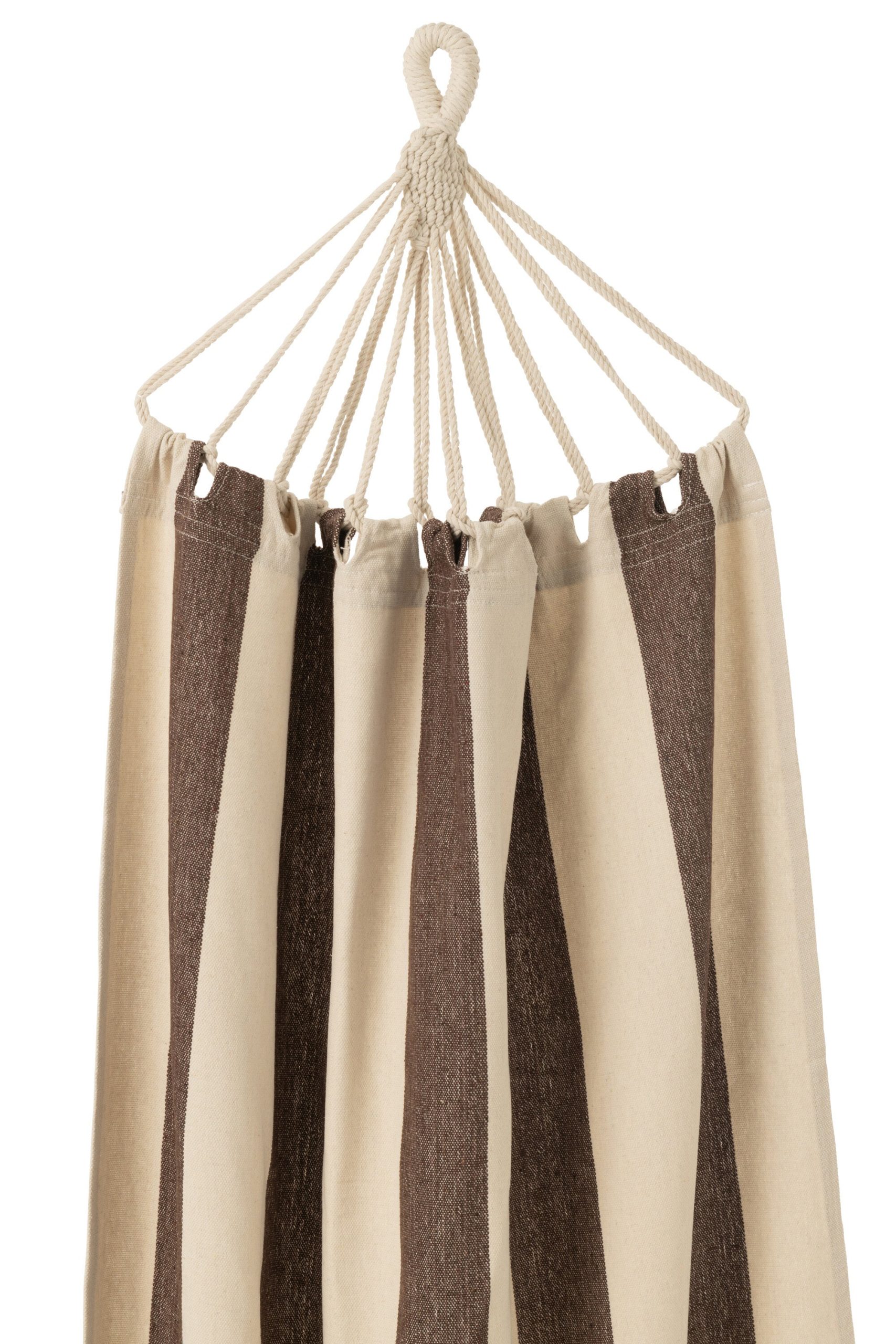 J-Line hangmat Brede Strepen - katoen/polyester - donkerbruin/ecru