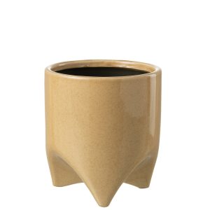 J-Line bloempot Helia – keramiek – lichtbruin – medium – Ø 15 cm J-Line bloempot Helia – keramiek – lichtbruin – medium – Ø 15 cm