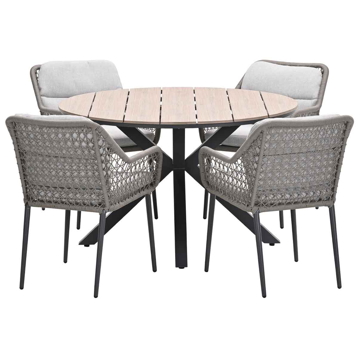 Garden Impressions tuinset Pemba - Tulli - taupe - Ø122x75 cm - 5-deli