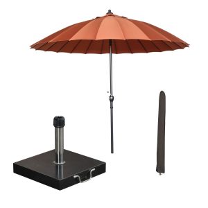 Garden Impressions stokparasol Manilla koper Ø250 cm met Cosmo voet en Garden Impressions stokparasol Manilla koper Ø250 cm met Cosmo voet en