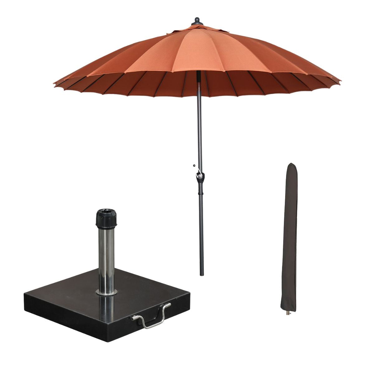Garden Impressions stokparasol Manilla koper Ø250 cm met Cosmo voet en
