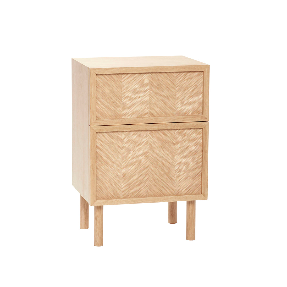 Hübsch nachtkastje Herringbone - mdf/eikenfineer/eikenhout - 40x30xh60