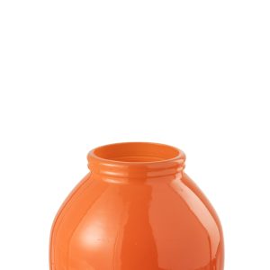 J-Line vaas – glas – oranje – small – Ø 21 cm