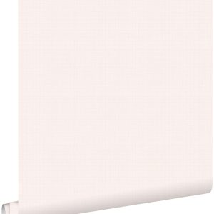 ESTAhome behang linnenstructuur poederroze – 53 cm x 10.05 m – 139023
