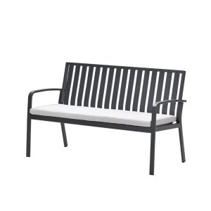 Pisa parkbank – aluminium – carbon black – valley sand