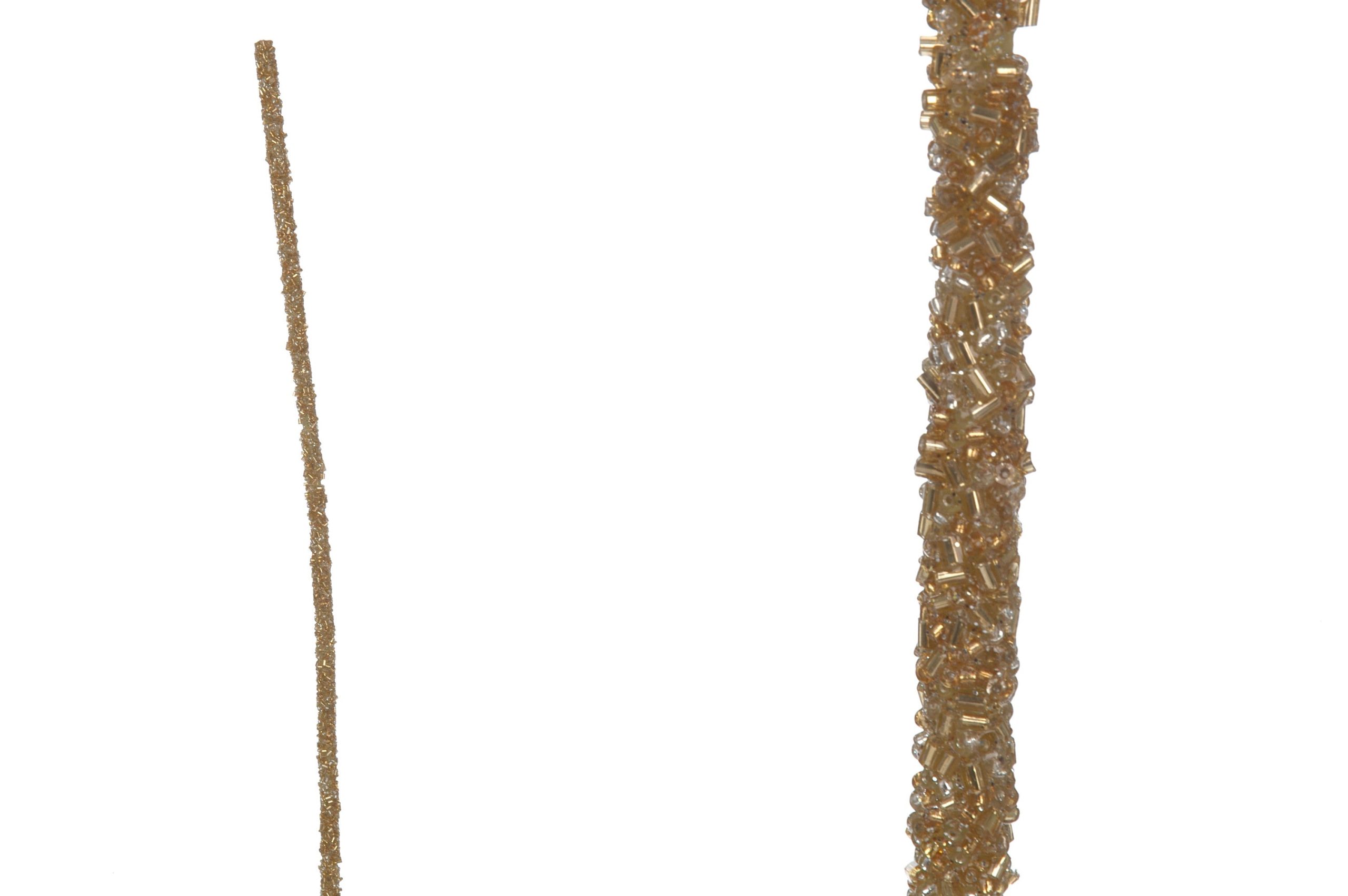 J-Line decoratie tak Bepareld - kunststof - goud