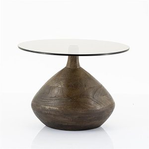 FurniLux Side table Bond – brown – 50x50x11 cm / 41x41x27