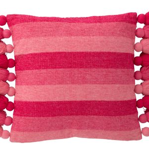 J-Line kussen Stripe – textiel – roze