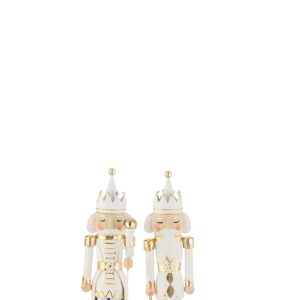 J-Line figuur Notenkraker – ijzer – goud/wit – small – 2 stuks