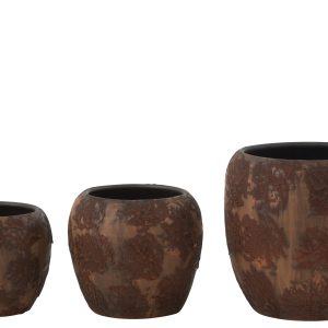 J-Line bloempot Round Terra – keramiek – bruin – large – Ø 24 cm J-Line bloempot Round Terra – keramiek – bruin – large – Ø 24 cm