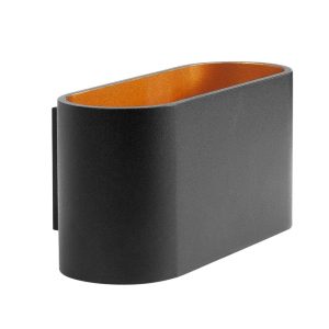 Highlight wandlamp Oval – 1 lichts – 8x 8 cm – zwart goud