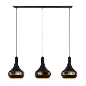 Freelight hanglamp Canna – 3 lichts – 120 x 150 cm – zwart – goud Freelight hanglamp Canna – 3 lichts – 120 x 150 cm – zwart – goud