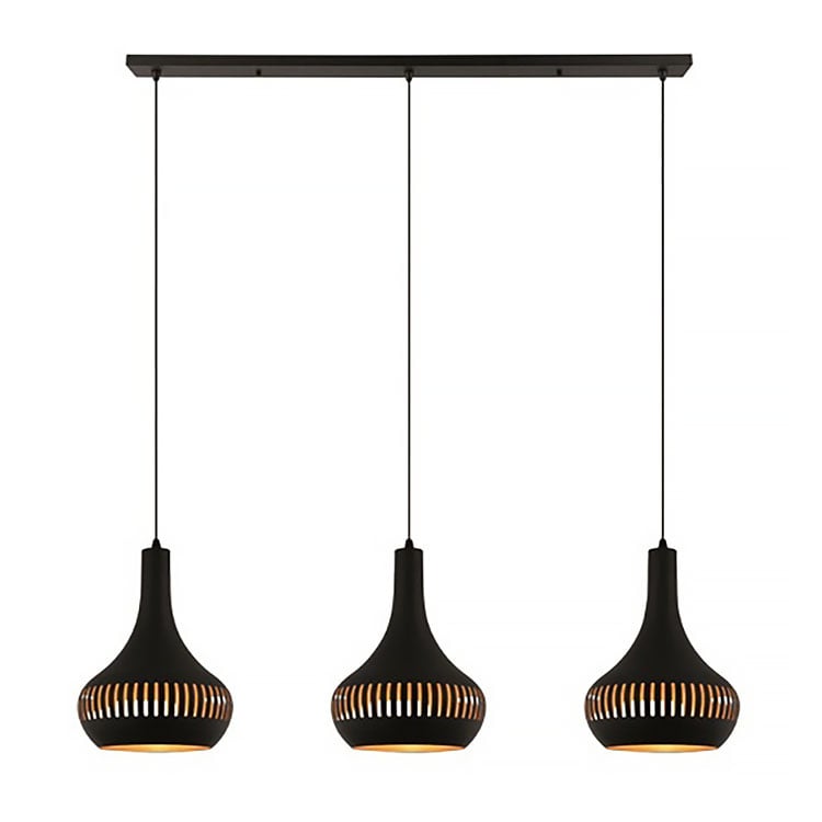 Freelight hanglamp Canna - 3 lichts - 120 x 150 cm - zwart - goud