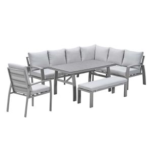 Garden Impressionslounge dining set Cameron 5-delig rechts – taupe