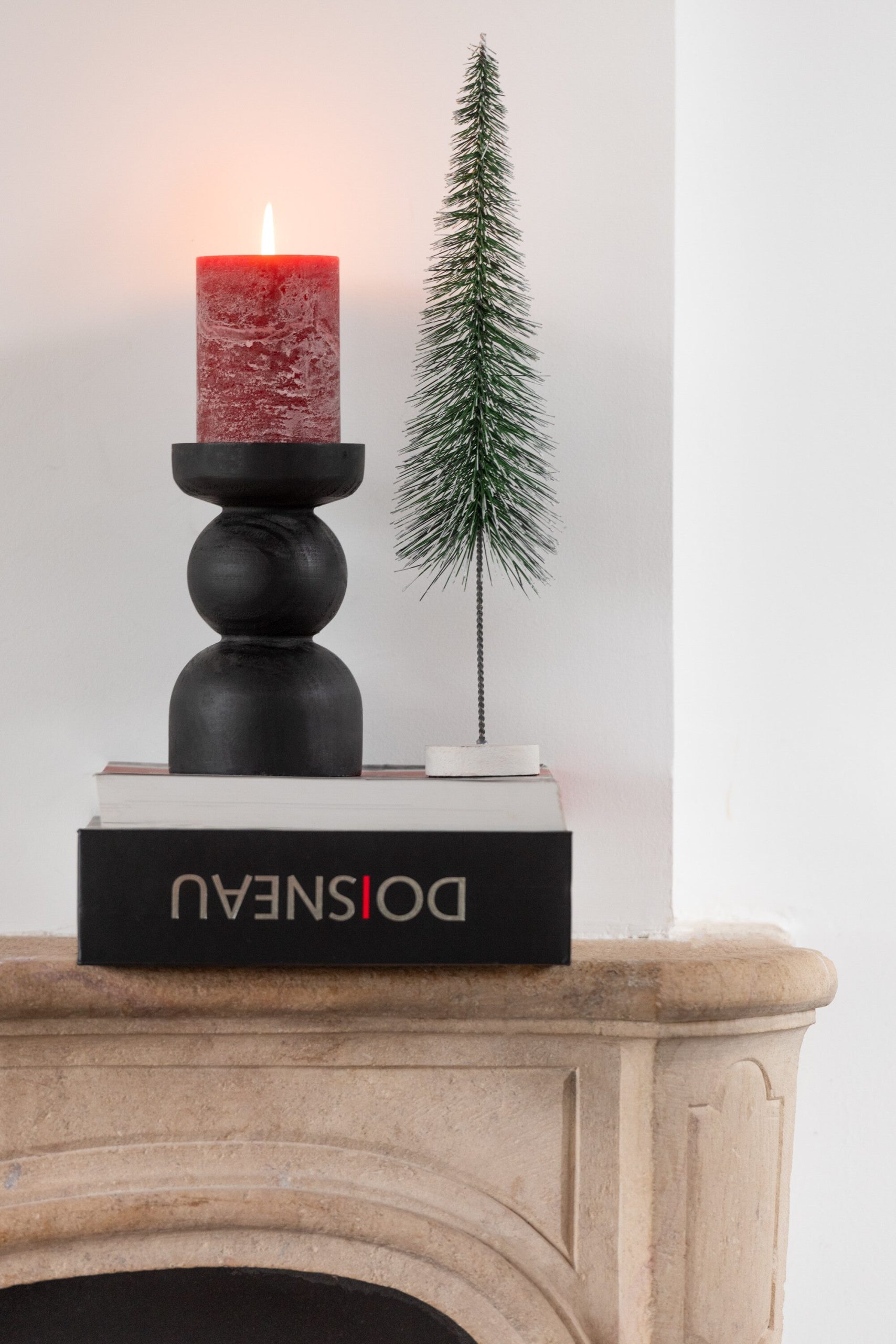 J-Line decoratie Kerstboom sneeuw - kunststof - groen - small