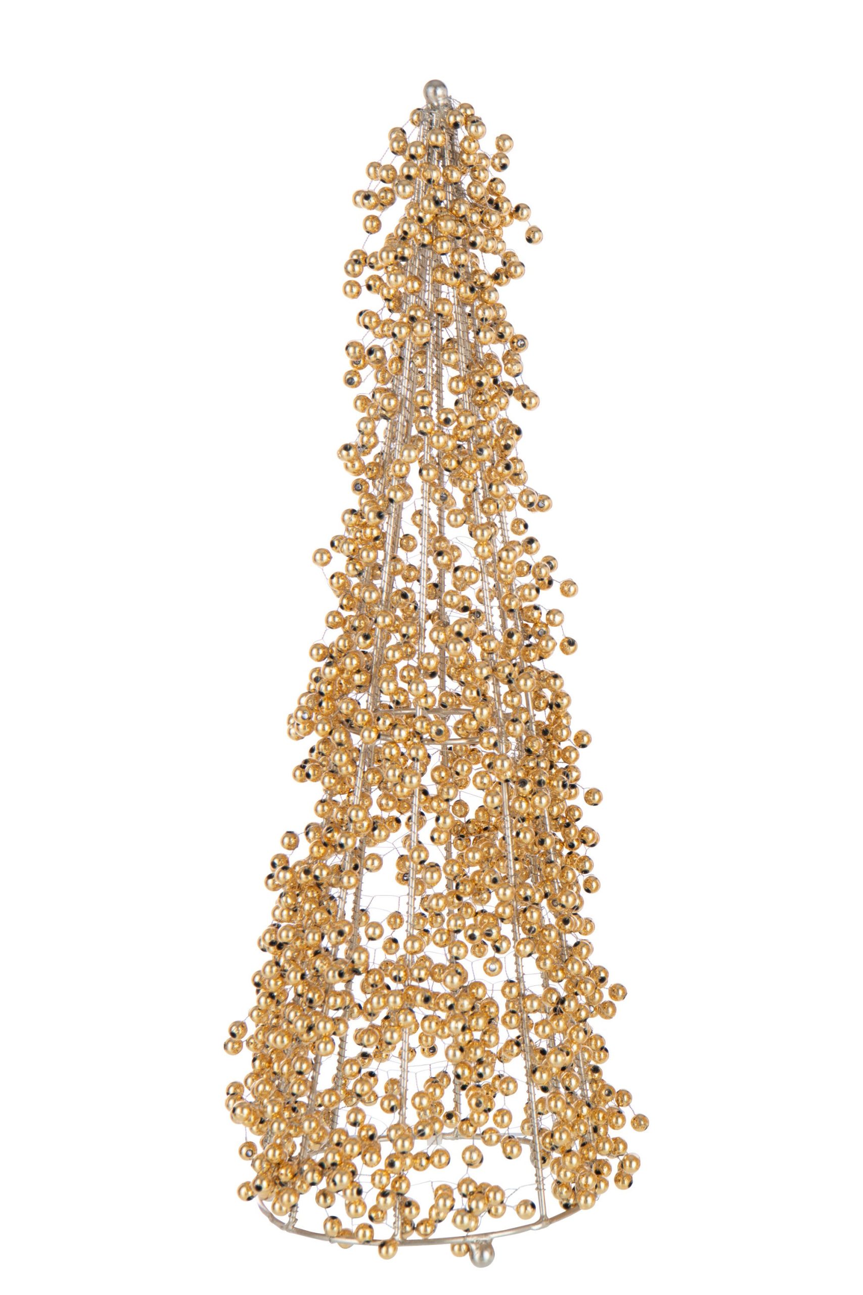 J-Line decoratie Kegel Kralen - kunststof - goud - large
