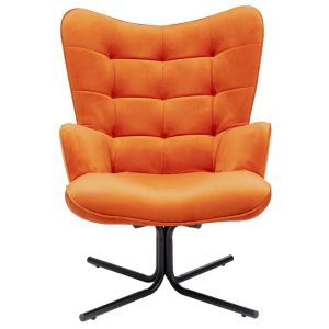Kare Design Draaifauteuil Oscar fluweel oranje Kare Design Draaifauteuil Oscar fluweel oranje