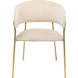 Kare Design Stoel met armleuningen Belle fluweel creme Kare Design Stoel met armleuningen Belle fluweel creme