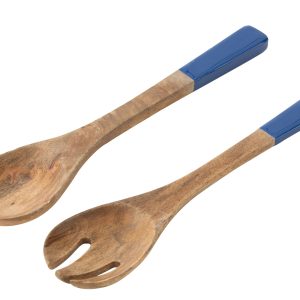J-Line slabestek – hout – blauw/naturel – 2 stuks J-Line slabestek – hout – blauw/naturel – 2 stuks