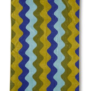 KAAT Amsterdam Strandlaken Waves – 100 x 180 cm – Blauw Groen