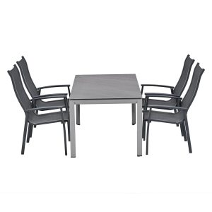 Garden Impressions Tuinset Hilly 5-delig – Skala tuintafel 160×90 cm
