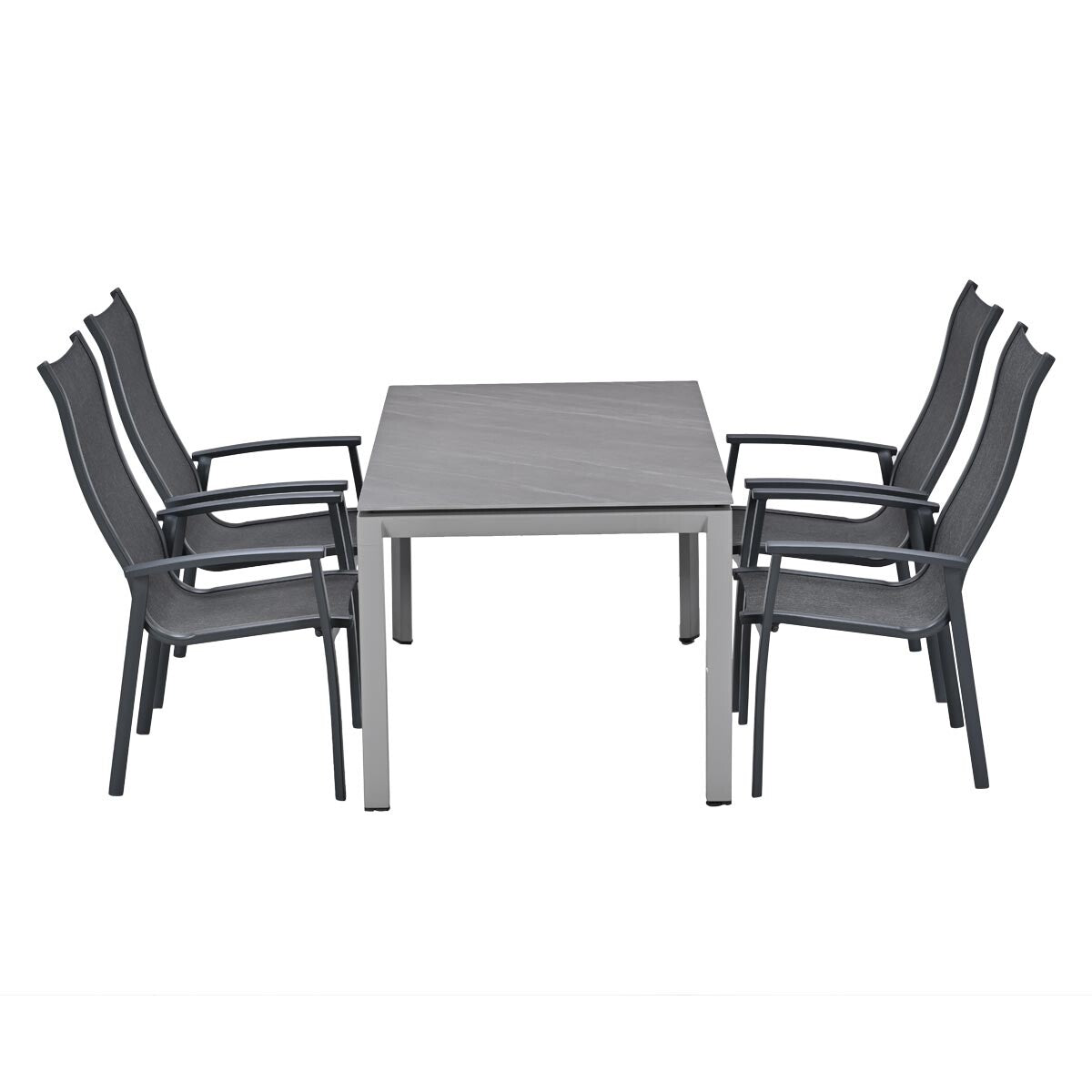 Garden Impressions Tuinset Hilly 5-delig - Skala tuintafel 160x90 cm