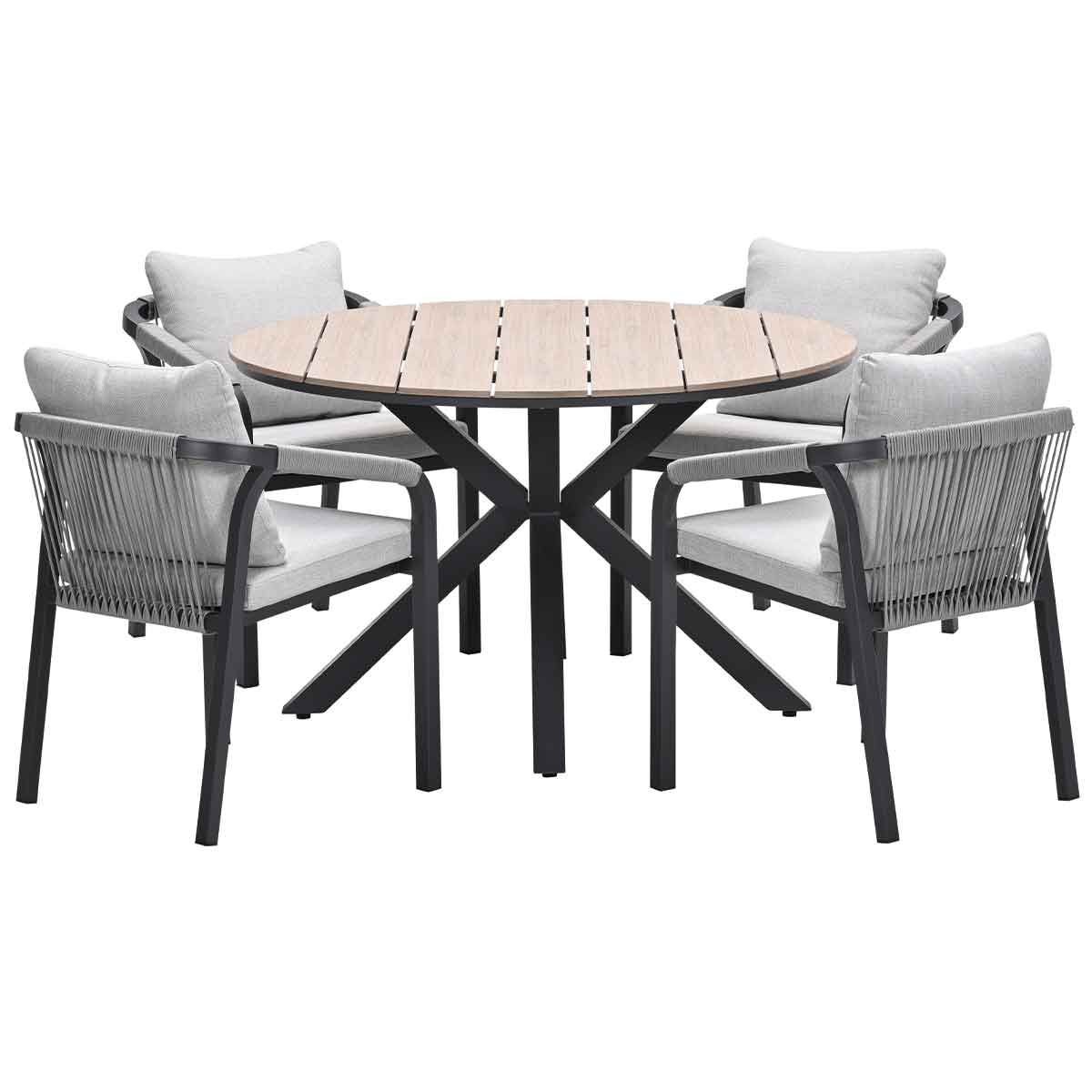 Garden Impressions tuinset Tarera - Tulli - taupe - Ø122x75 cm - 5-del