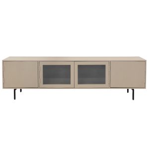 Giga Meubel Tv-Meubel Gita – Mangohout/Metaal/Glas – Taupe – 200cm