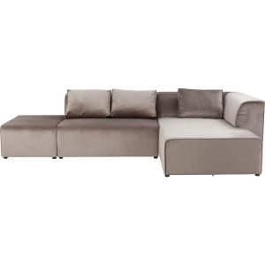 Kare Design Hoekbank Infinity rechts fluweel bruin Kare Design Hoekbank Infinity rechts fluweel bruin