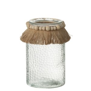 J-Line windlicht Kralen – glas – transparant – large J-Line windlicht Kralen – glas – transparant – large