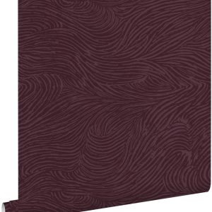 ESTAhome behang 3d golvende lijnen aubergine paars – 53 cm x 10.05 m – ESTAhome behang 3d golvende lijnen aubergine paars – 53 cm x 10.05 m –