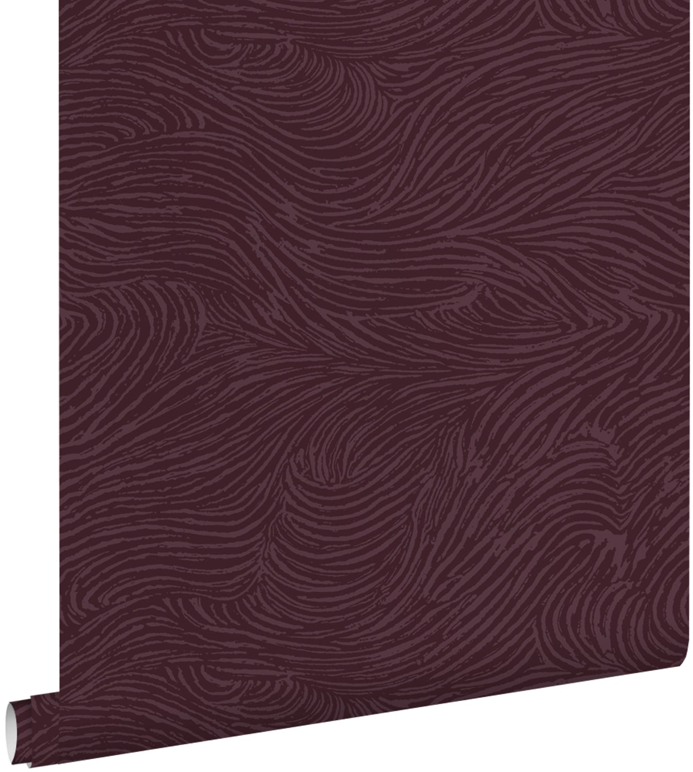 ESTAhome behang 3d golvende lijnen aubergine paars - 53 cm x 10.05 m -