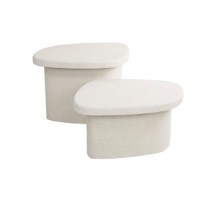 Giga Meubel Salontafel Stone Organic – Beige Marmer – Set van 2 Giga Meubel Salontafel Stone Organic – Beige Marmer – Set van 2