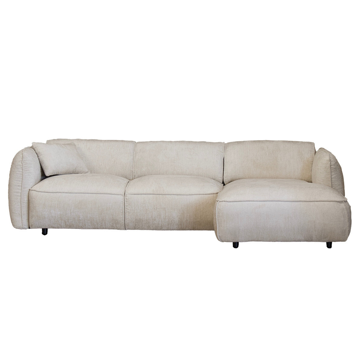 Giga Meubel Chaise Longue Bank Lyon - 3-Zits - Rechts - Beige