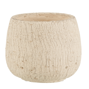 J-Line bloempot Oneffen – keramiek – grijs/beige – small – 2 stuks – Ø
