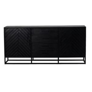 Dressoir Isa Zwart Visgraat Klein Mangohout – Giga Meubel Dressoir Isa Zwart Visgraat Klein Mangohout – Giga Meubel