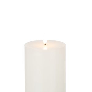 J-Line cilinderkaars – wit – medium – LED lichtjes