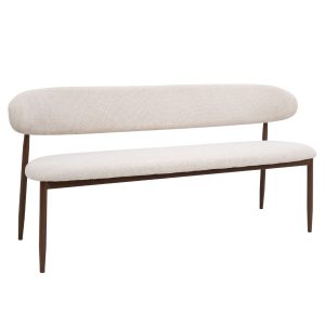 Giga Meubel Eetkamerbank Alexia – Stof – Beige/Walnoot – 160x55x77cm