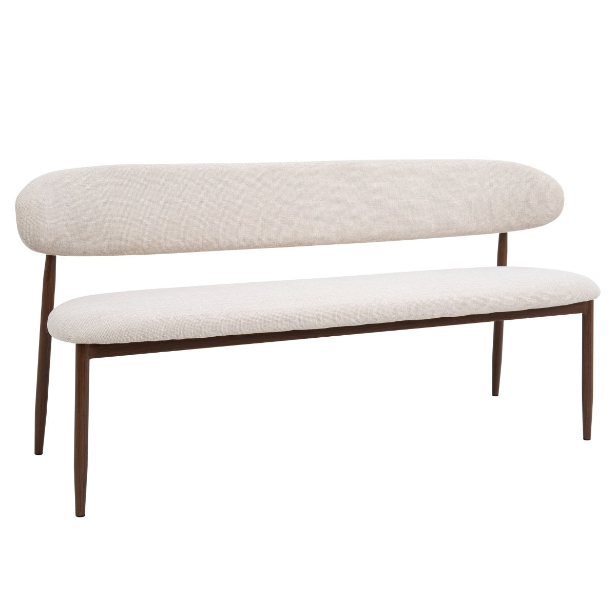 Giga Meubel Eetkamerbank Alexia - Stof - Beige/Walnoot - 200x55x77cm