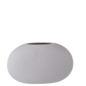 J-Line vaas Ovaal Plat – keramiek – lichtpaars – Ø 10 cm